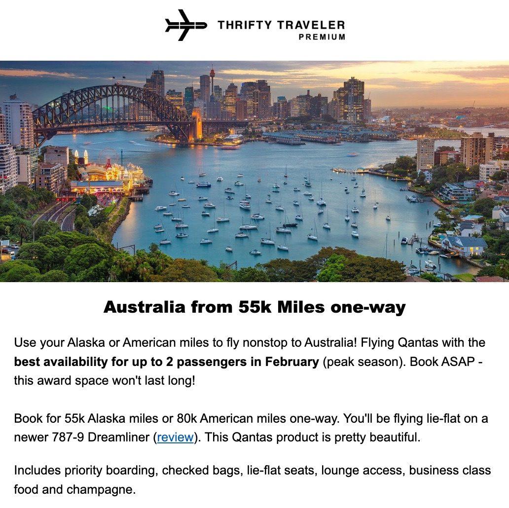 australia biz class alert