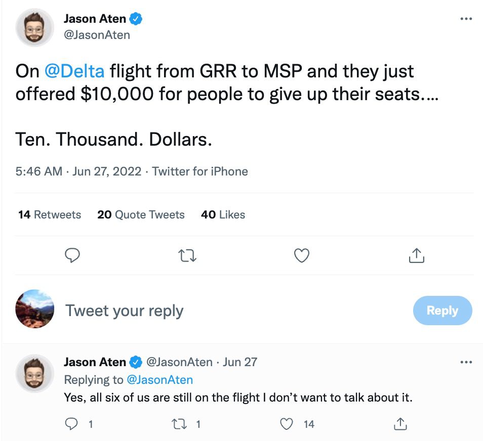 Delta passengers offered $10,000 to get off oversold flight