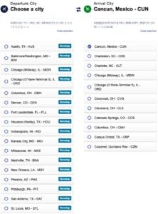 nonstop southwest flights to cancun