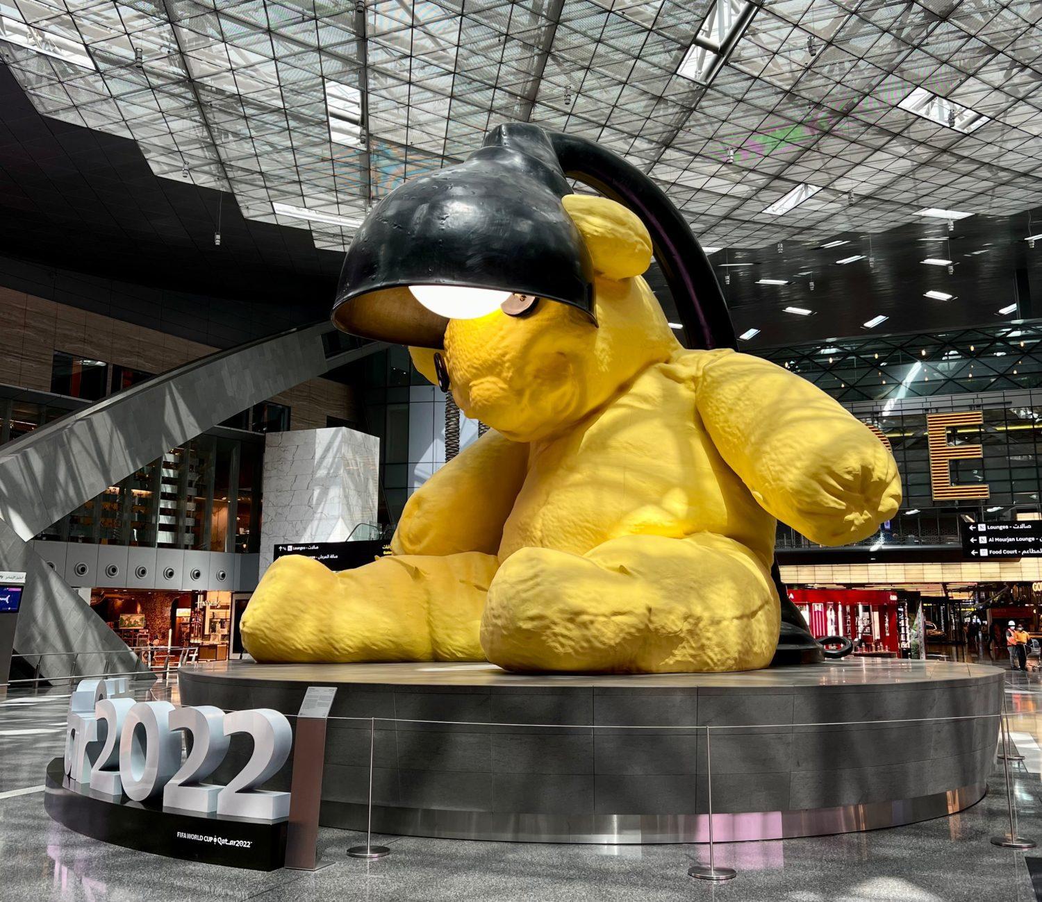 qatar airport scary bear