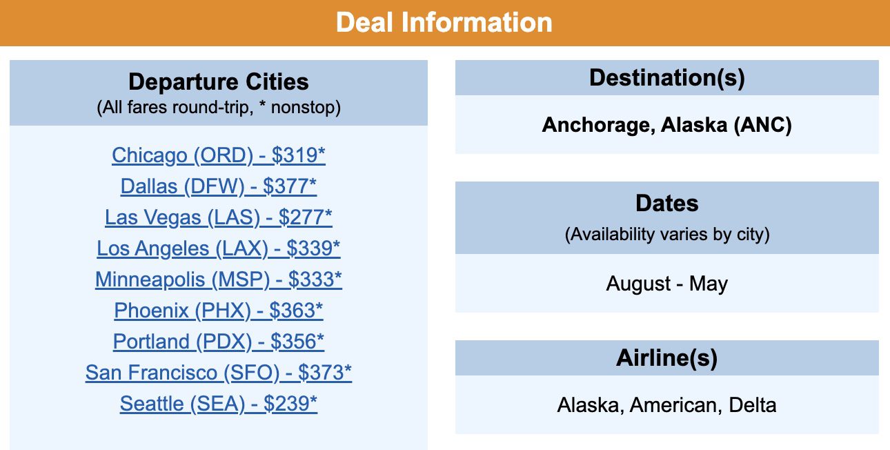 Cheap flights to Alaska