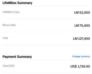 buy lifemiles bonus