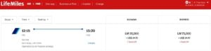 San Francisco to Tokyo on ANA using LifeMiles