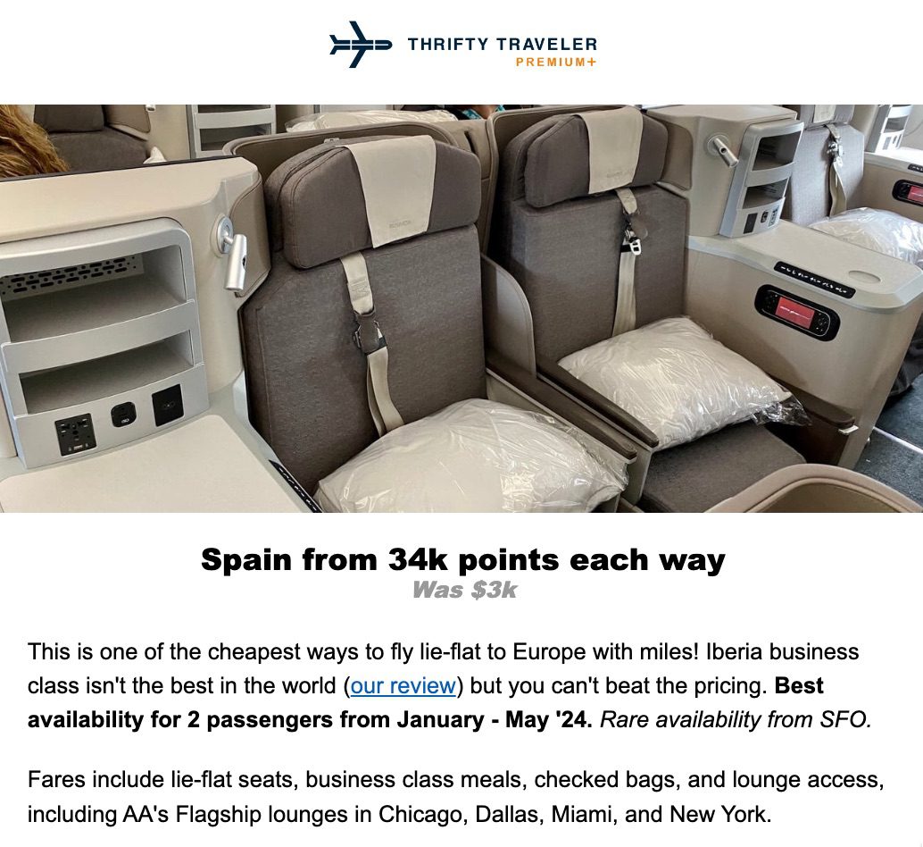 iberia business class award alert