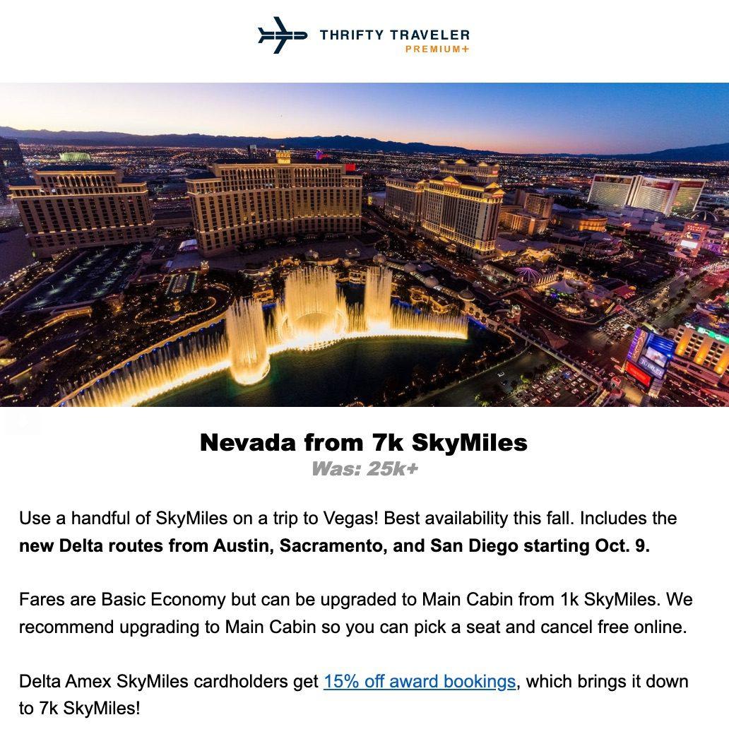 delta skymiles deal to las vegas