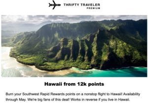 thrifty traveler premium deal southwest nonstop hawaii