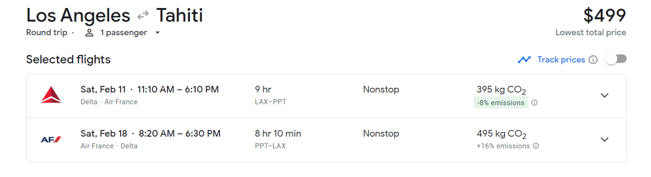 la to tahiti flight deal