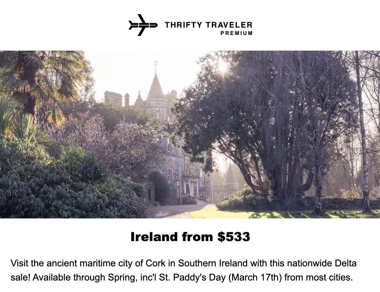 Cheap flights to Ireland