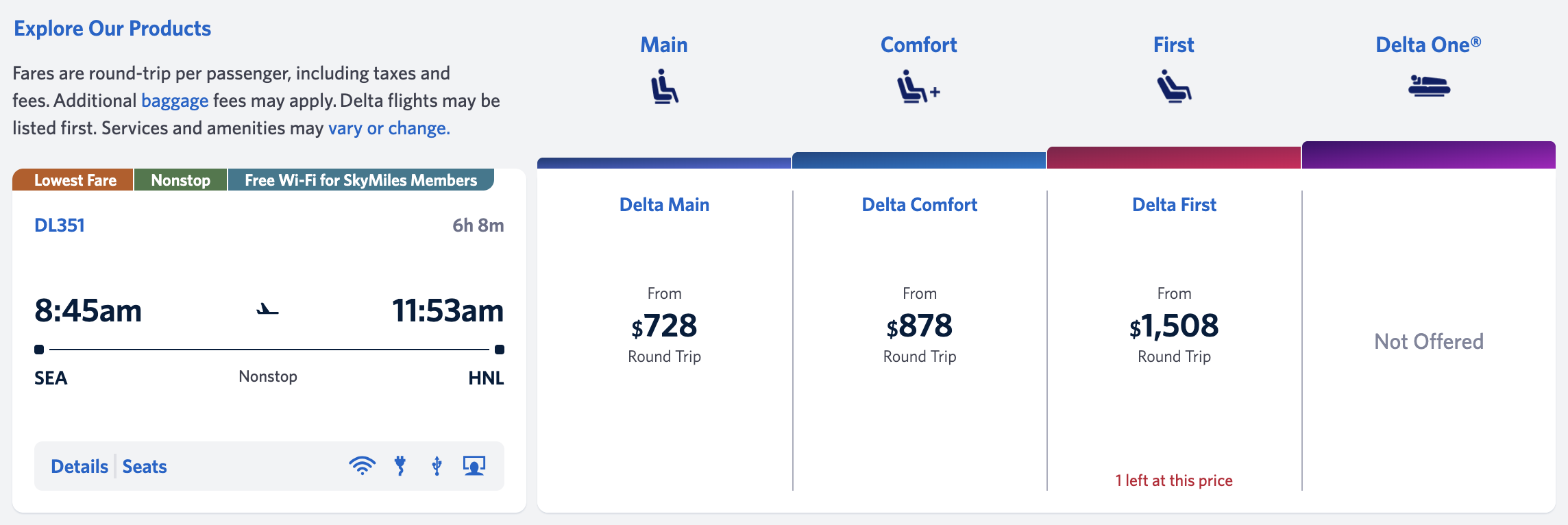 Delta booking from SEA-HNL for $728