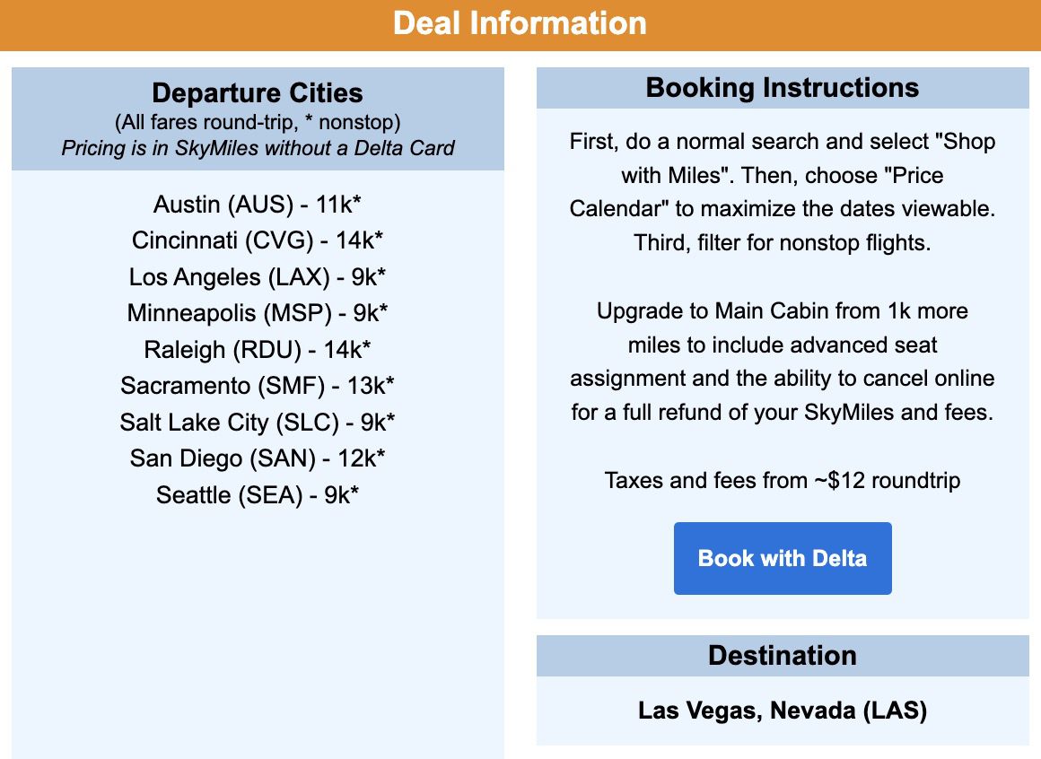 Las Vegas new route info