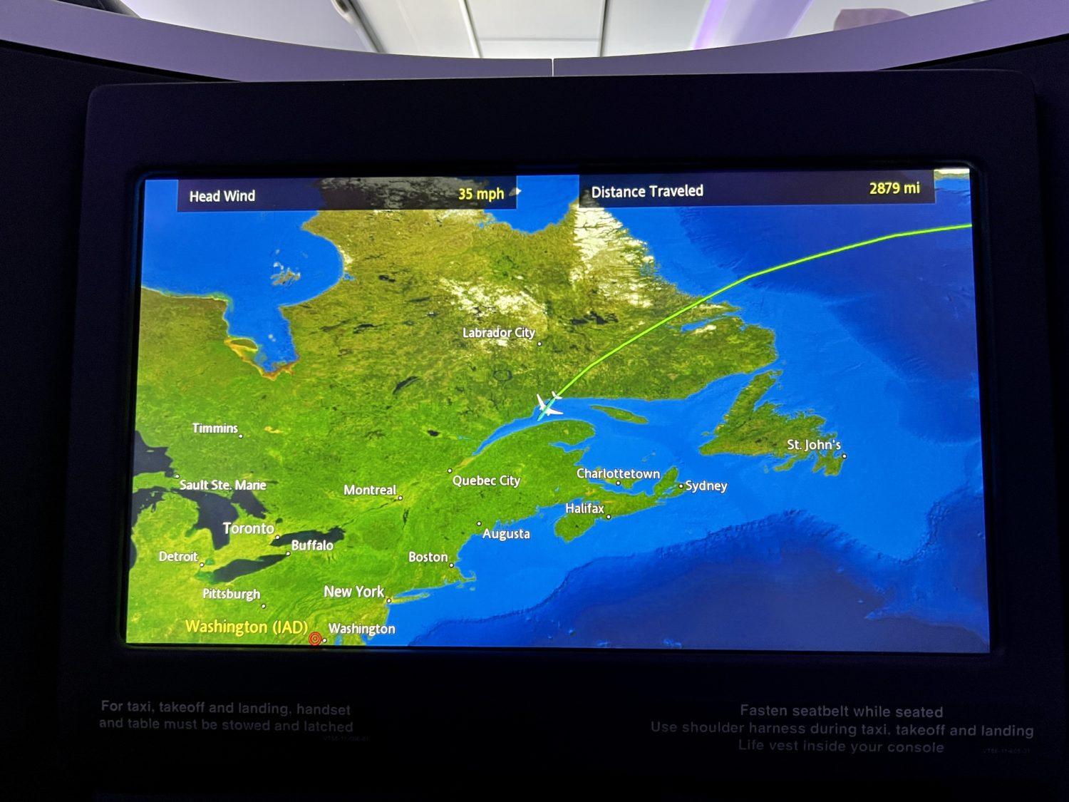 aer lingus business class map