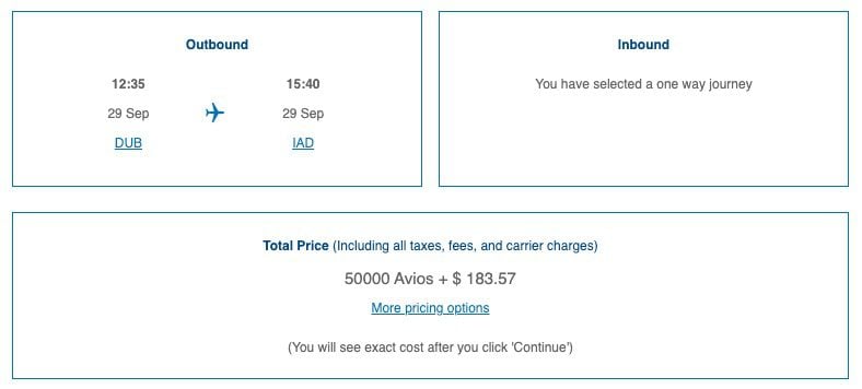 aer lingus business class redemption