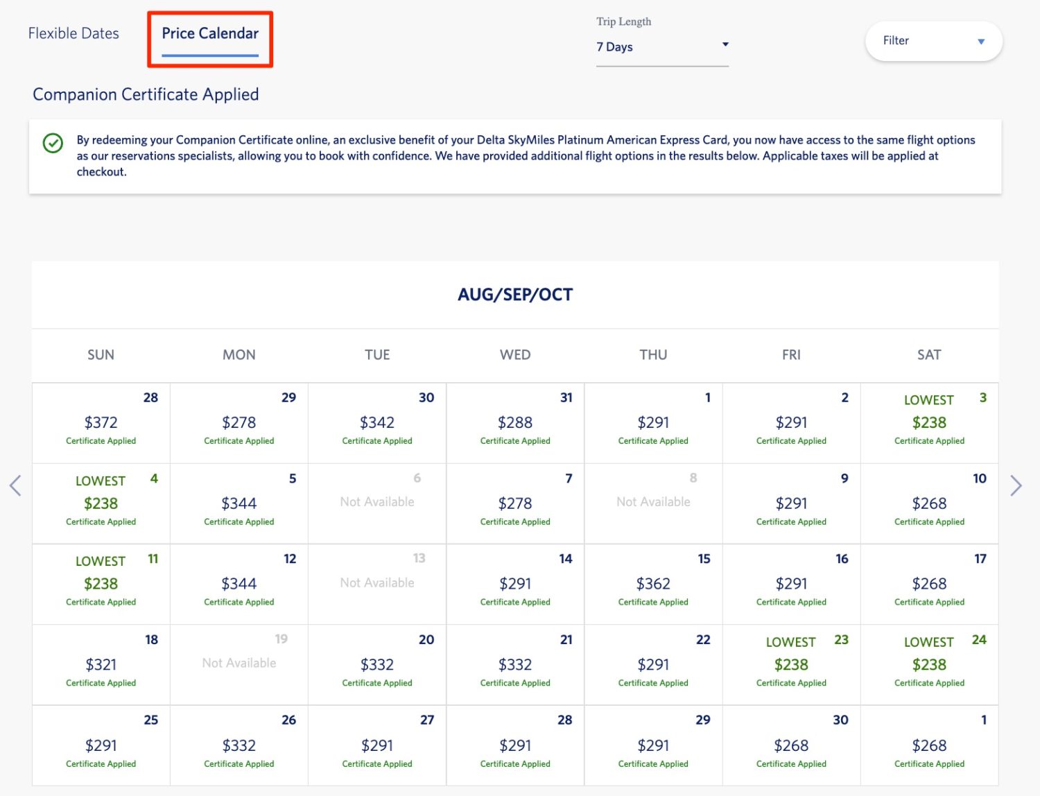 delta companion certificate price calendar  Delta Makes it Much Easier to Find Flights for Companion Certificates &#8211; Thrifty Traveler delta companion certificate price calendar scaled