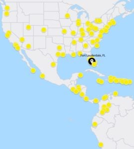 Spirit Airlines route map