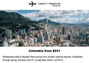 Thrifty Traveler Premium Colombia deal