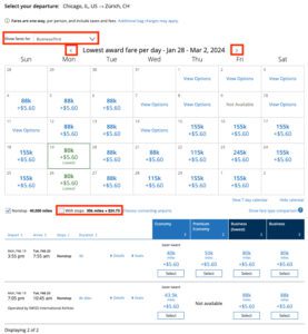 United calendar search month view filters