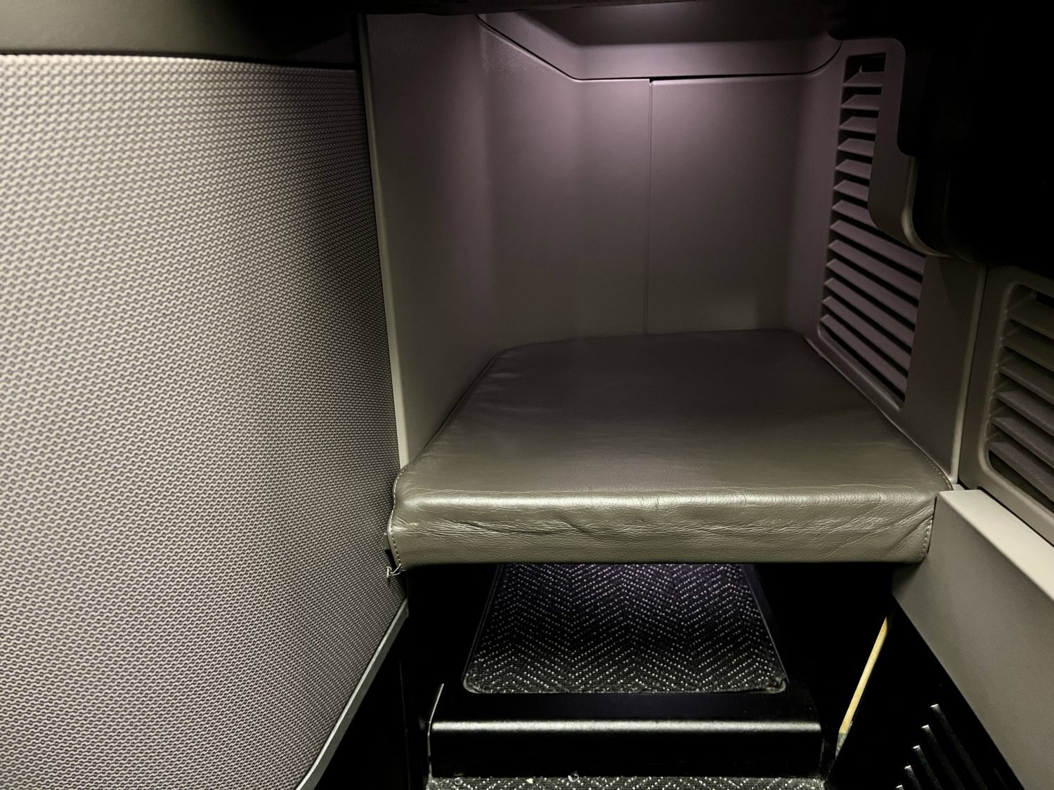 united polaris footwell storage  United Polaris Business Class Review on the 767-300ER &#8211; Thrifty Traveler united polaris footwell 2 scaled
