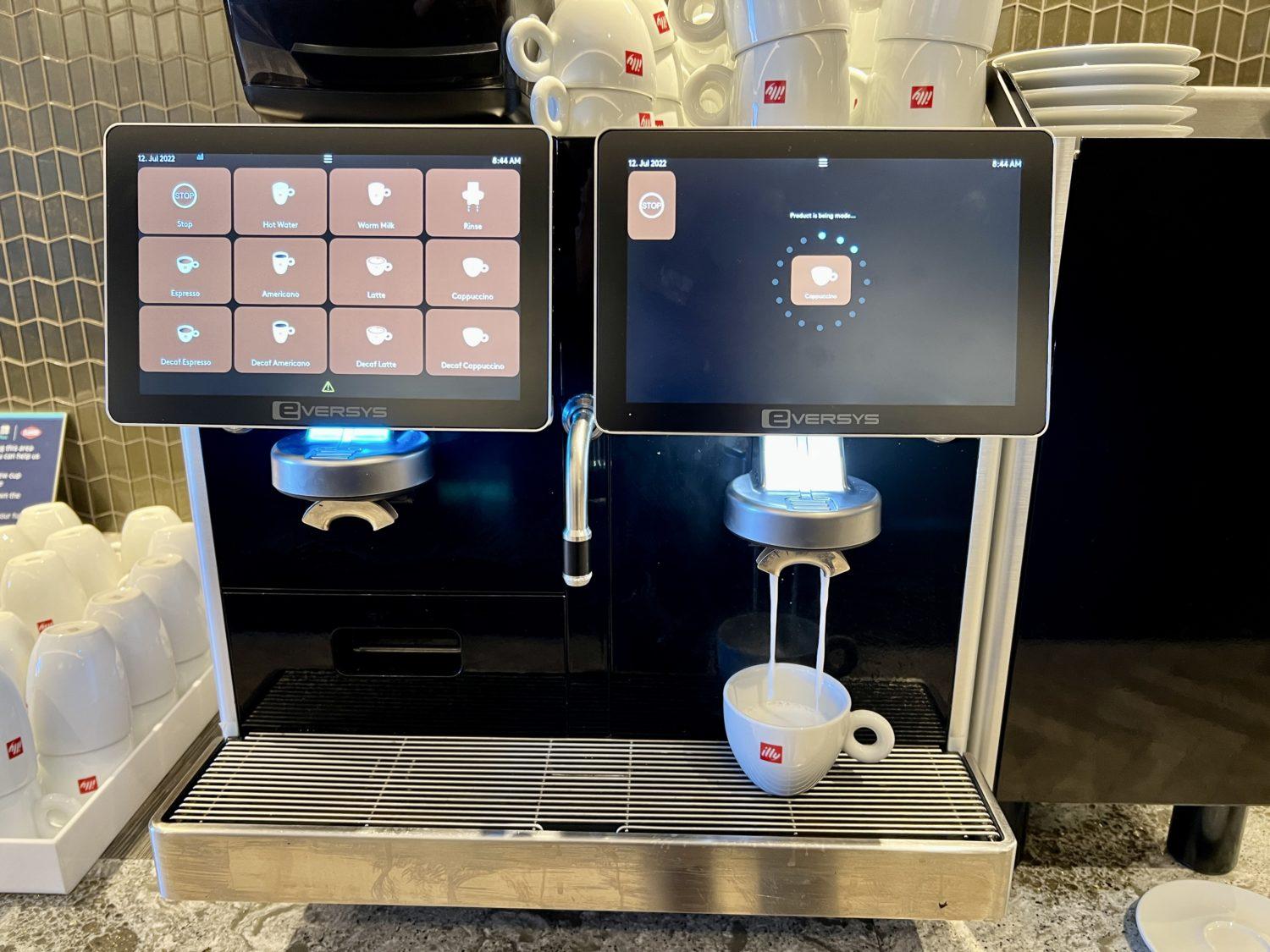 coffee machine united polaris lounge chicago