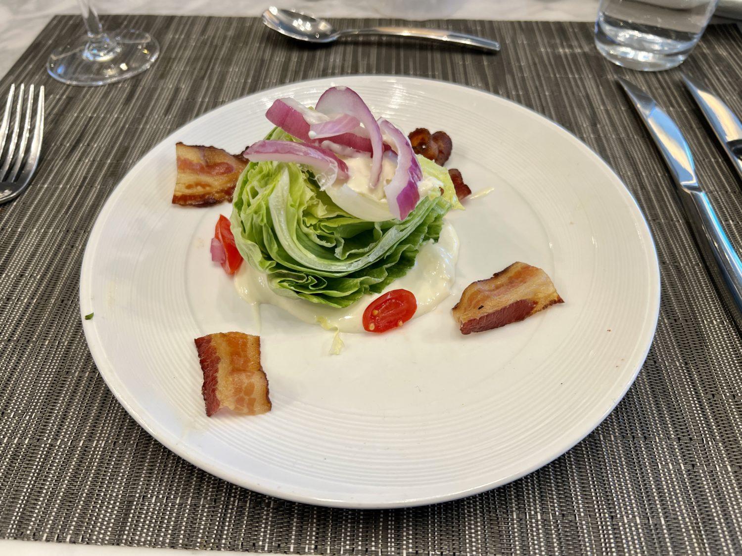 salad at united polaris lounge chicago