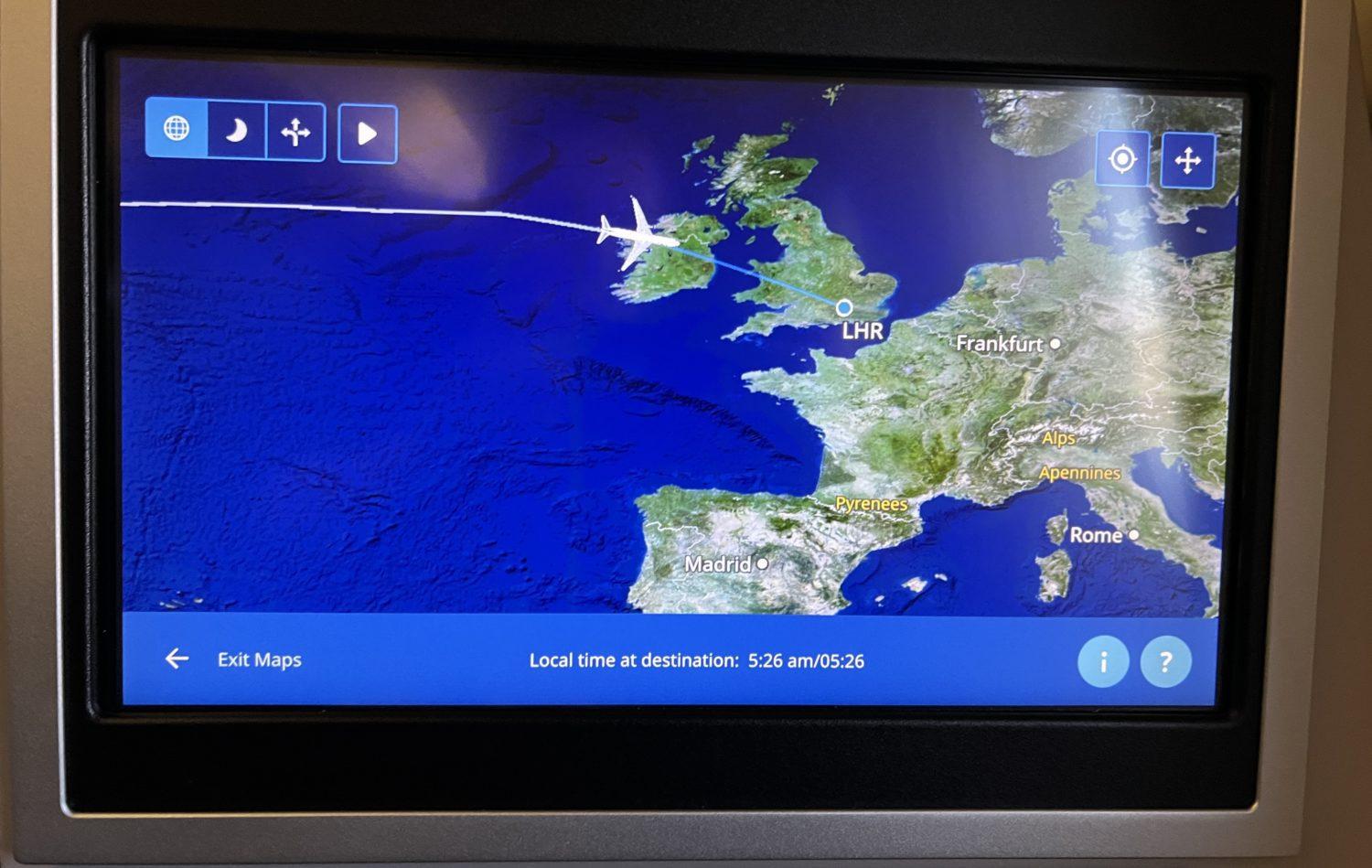 united polaris inflight map