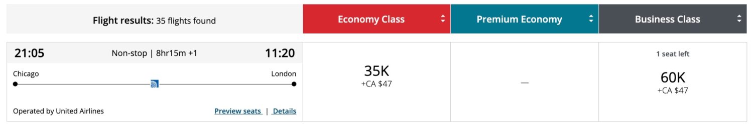 united polaris redemption aeroplan