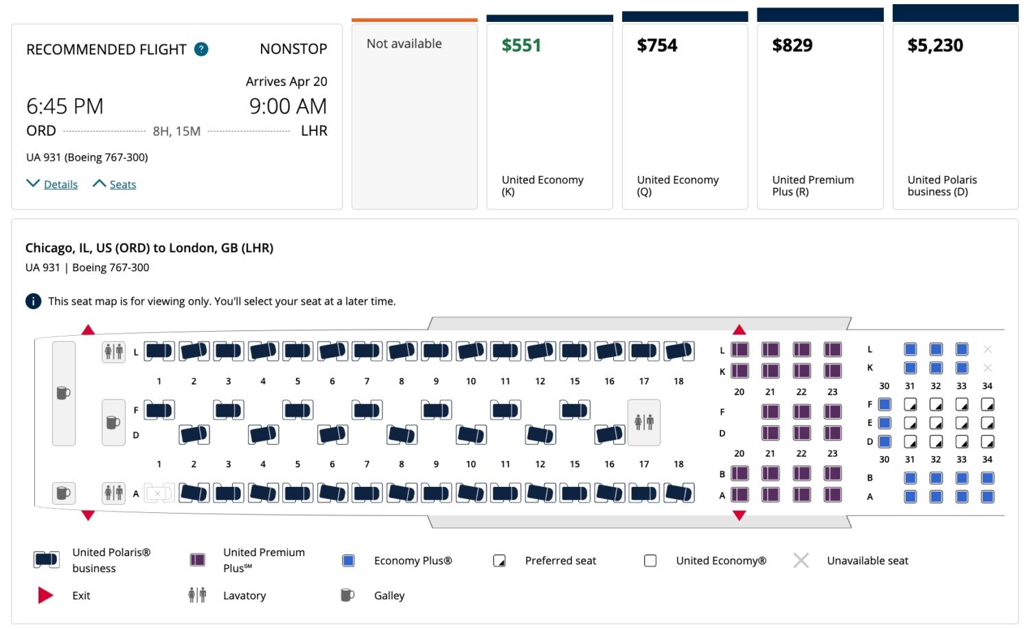 polaris business class seat map