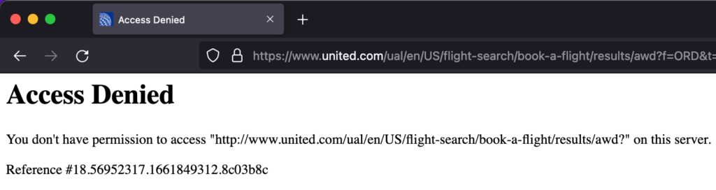 United search access denied
