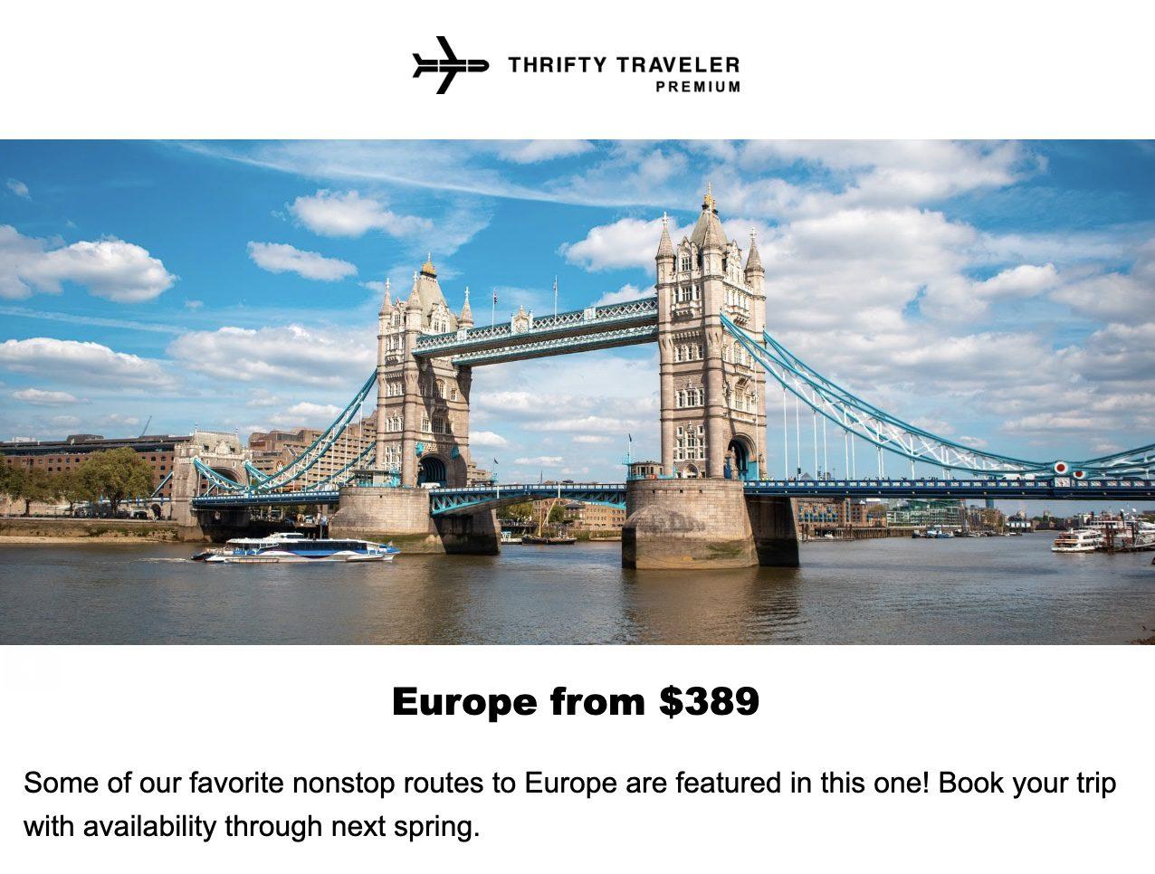 Nonstop flights to Europe