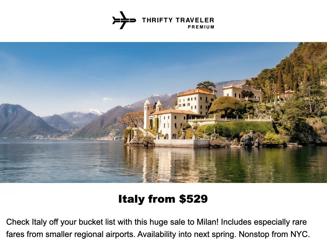 Italy flight deal