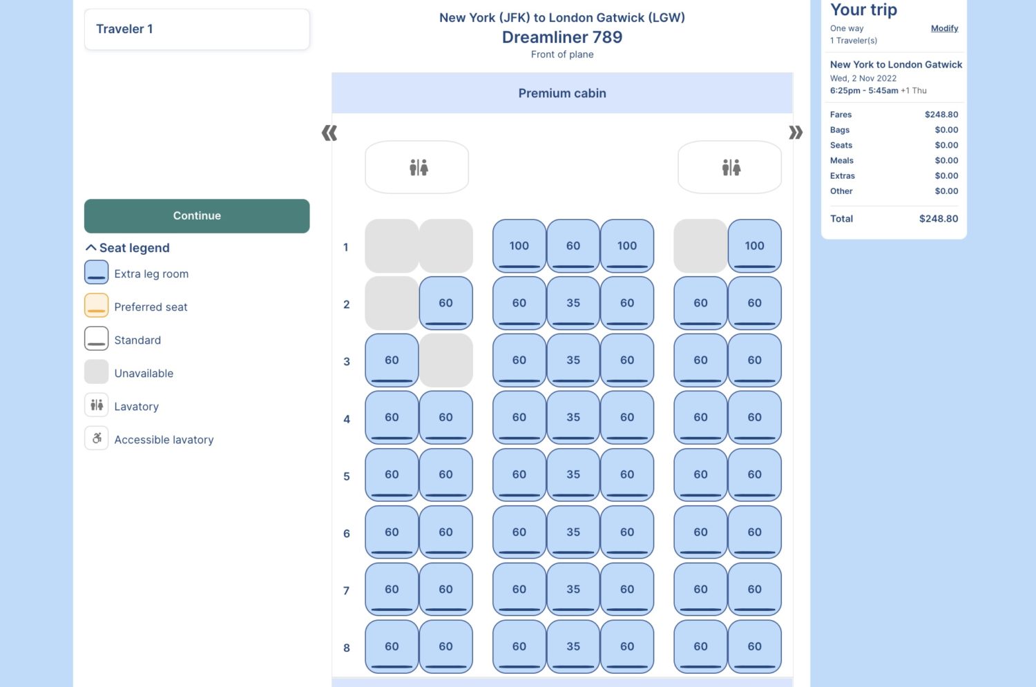 Norse Atlantic Seat Selection