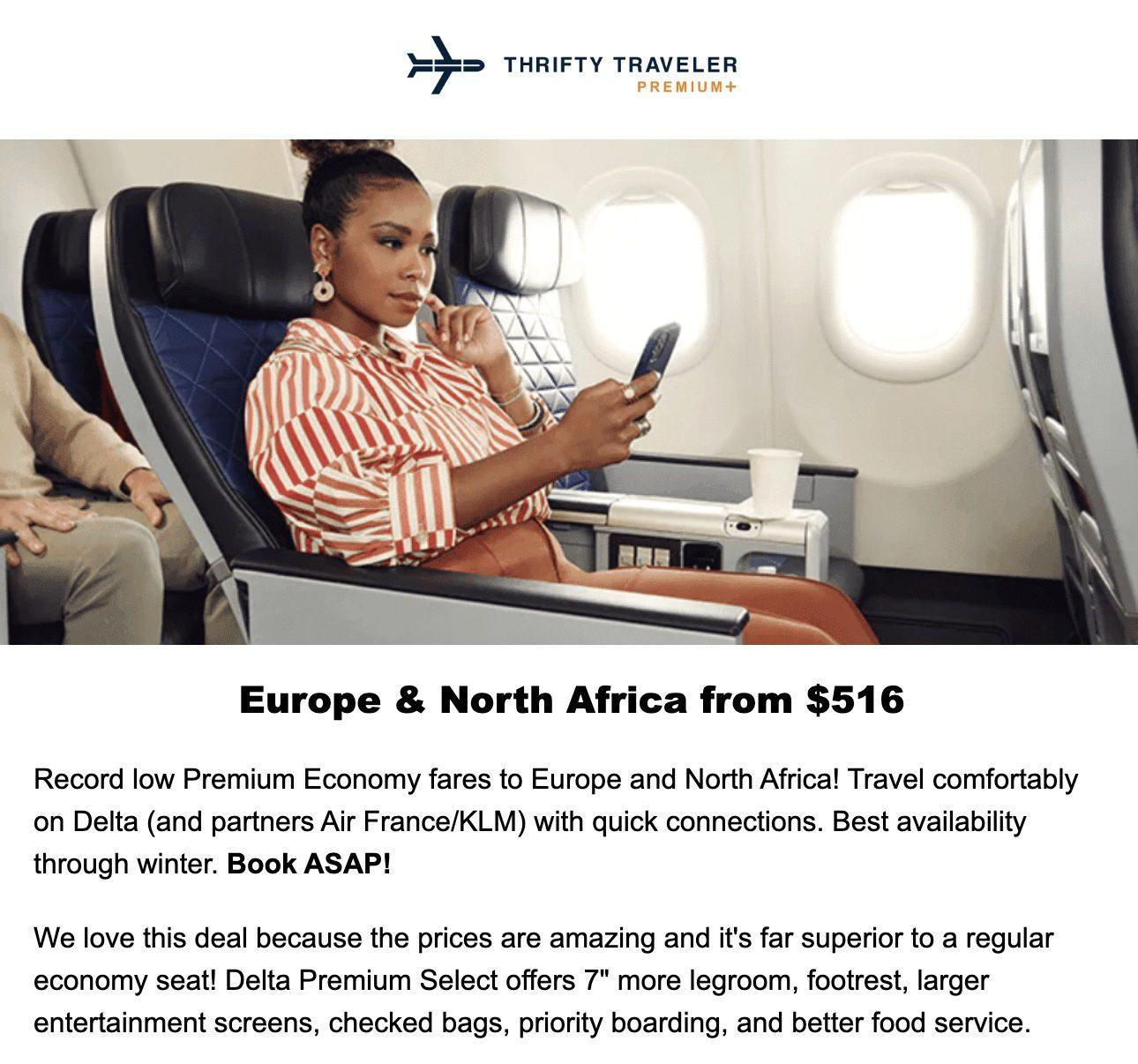 Delta Premium Select flight deal