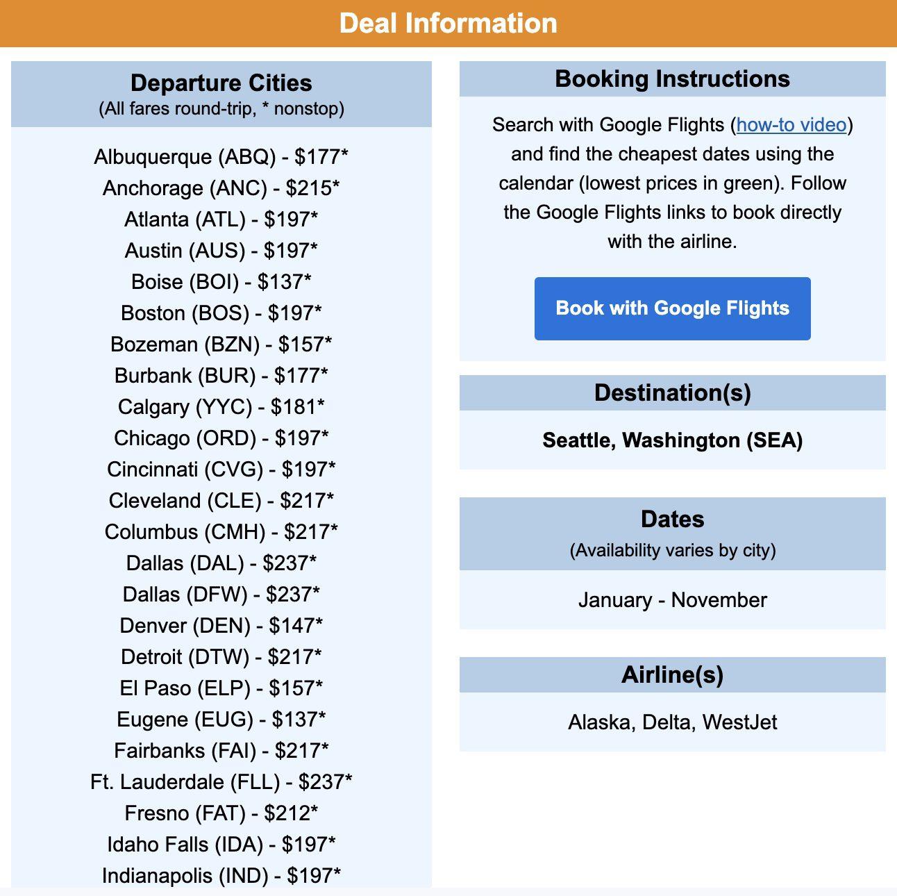 Cheap flights to Seattle