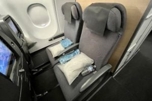 SAS economy cabin with two seats on A330