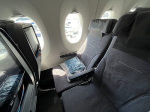 SAS economy seat reclined  Flight Review: SAS Economy on the Airbus A350 &#8211; Thrifty Traveler sas economy seat recline 300x225