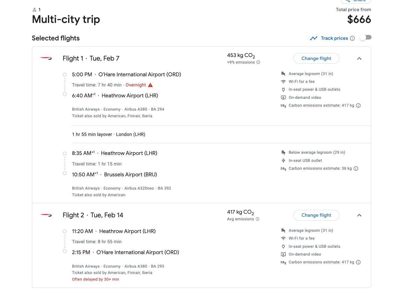 Multi-city flights