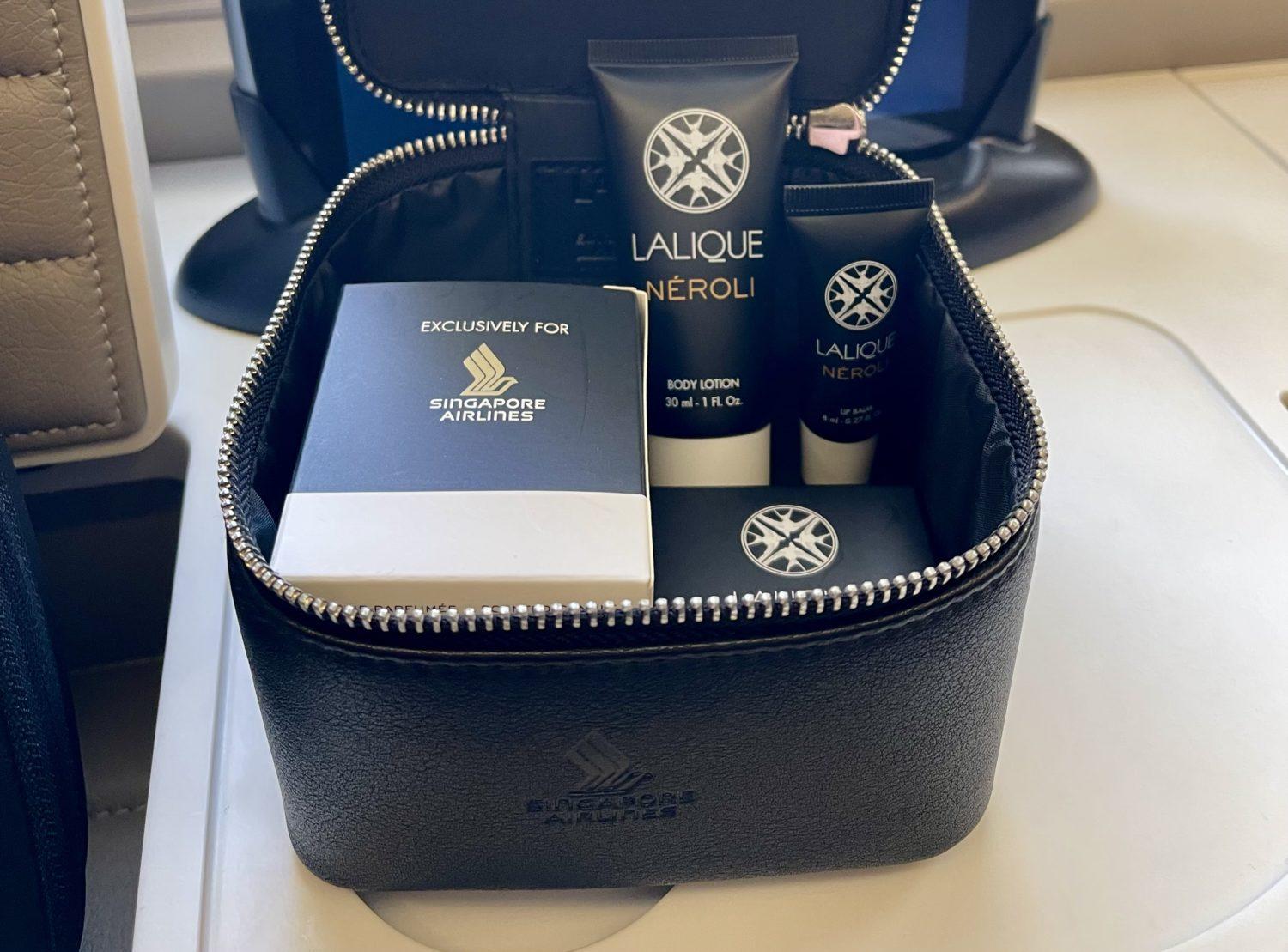 Singapore Airlines first class amenity kit