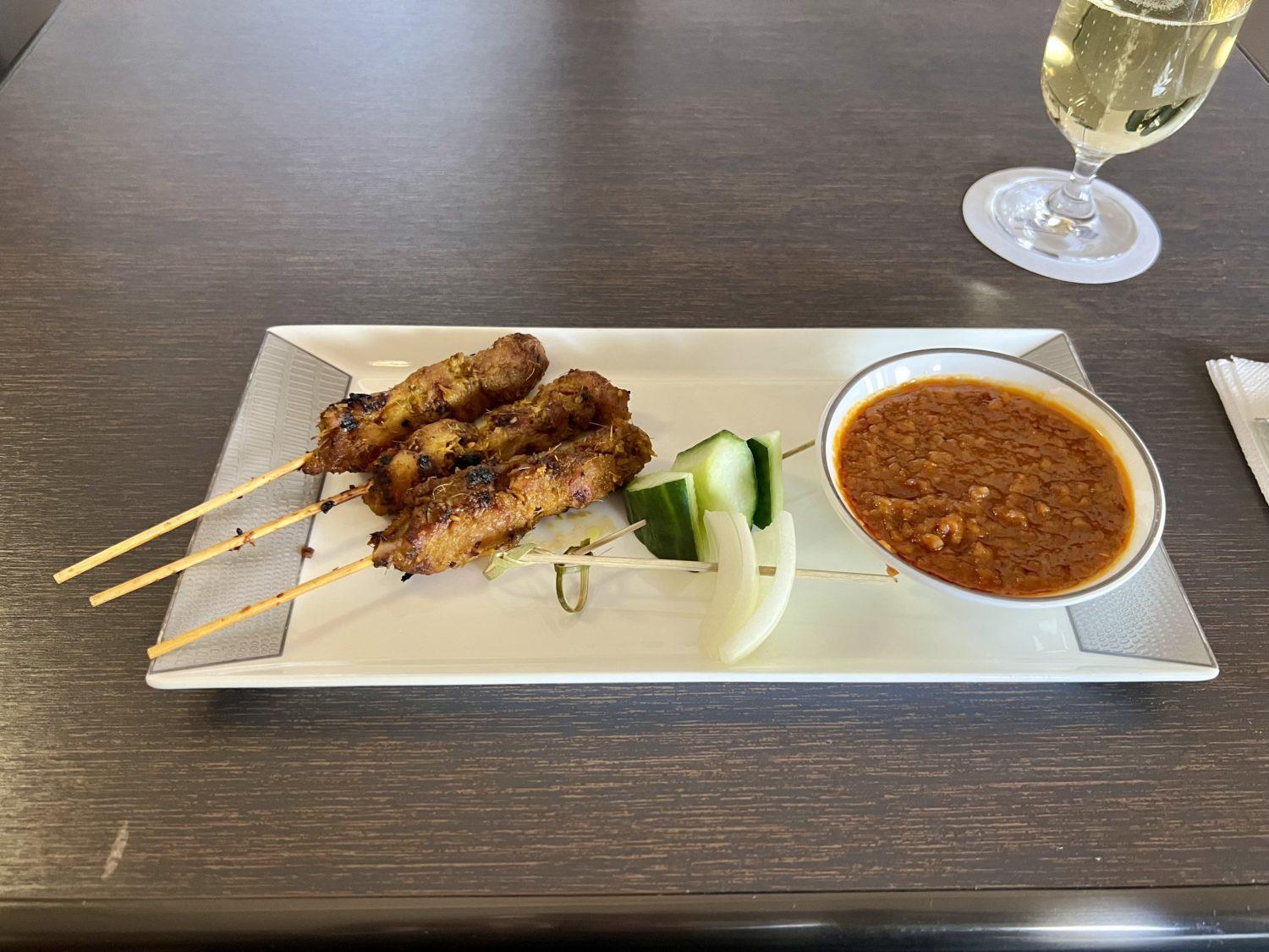 Singapore Airlines first class satay