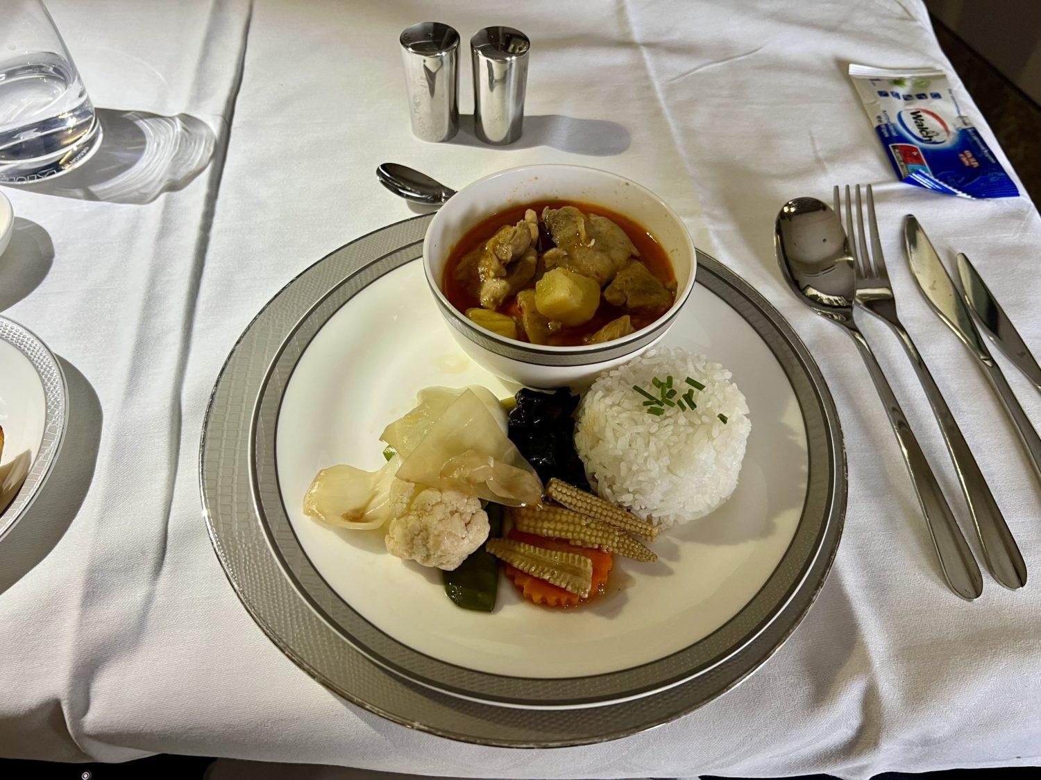 Singapore Airlines first class curry