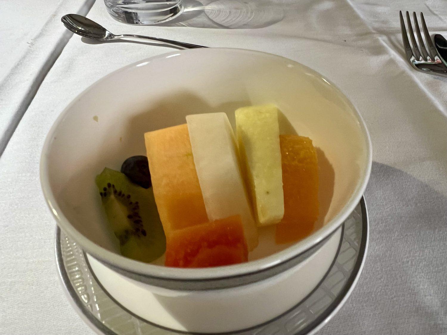 Singapore Airlines first class fruit