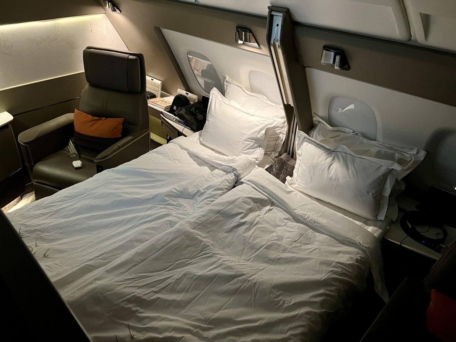 Singapore Airlines first class bed