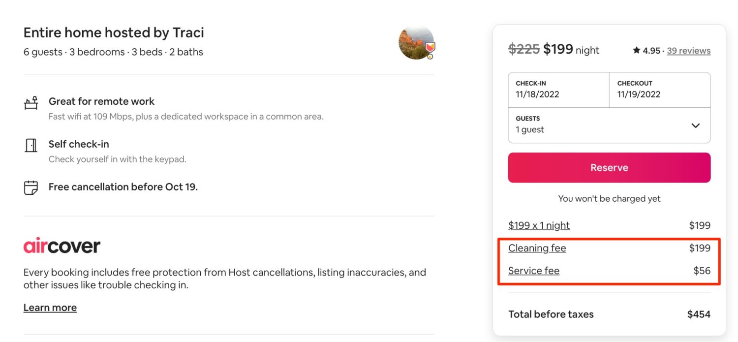 airbnb cleaning fees