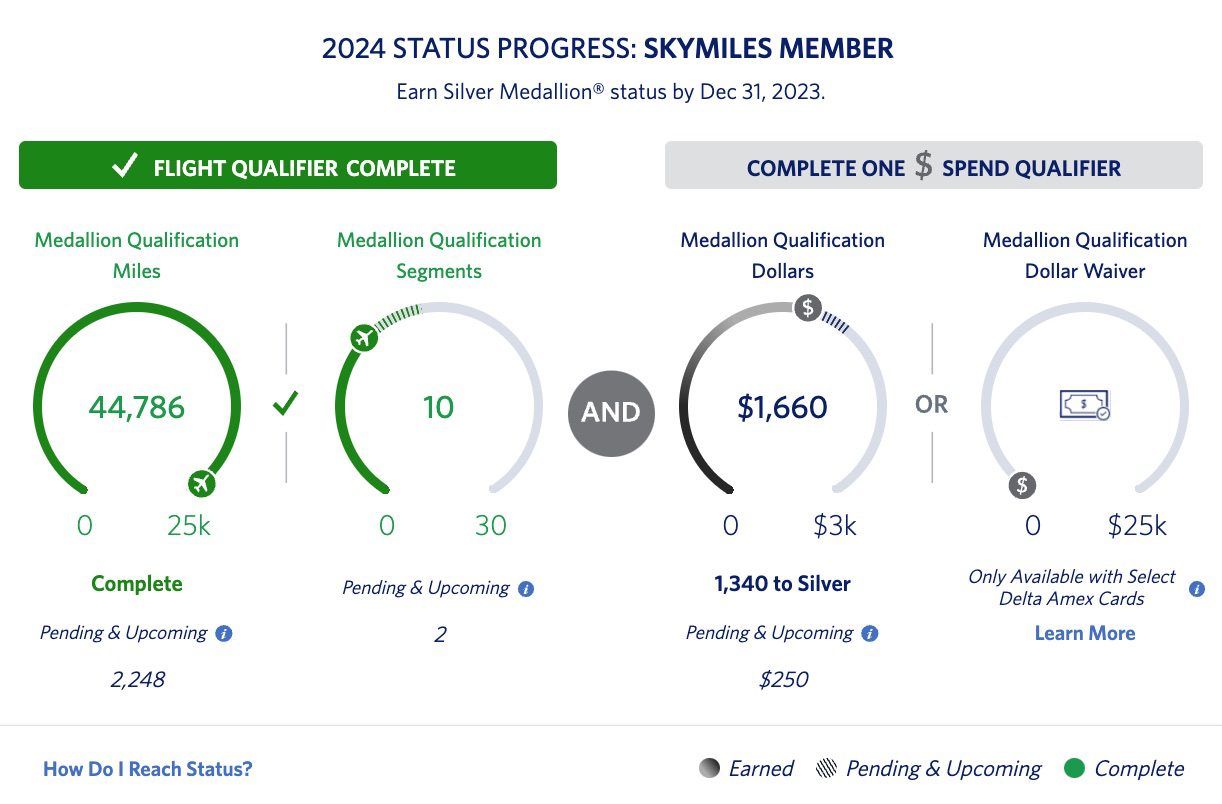 skymiles status tracker