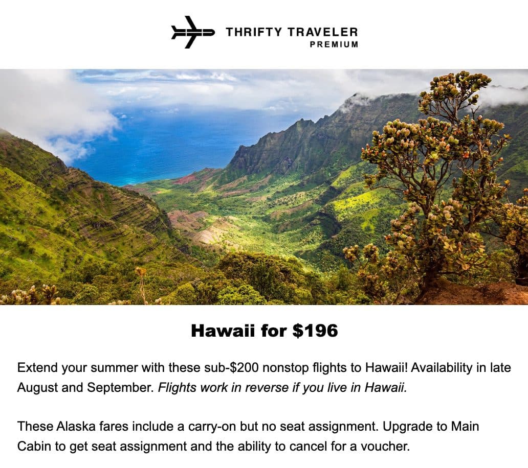 cheap flight to hawaii premium deal