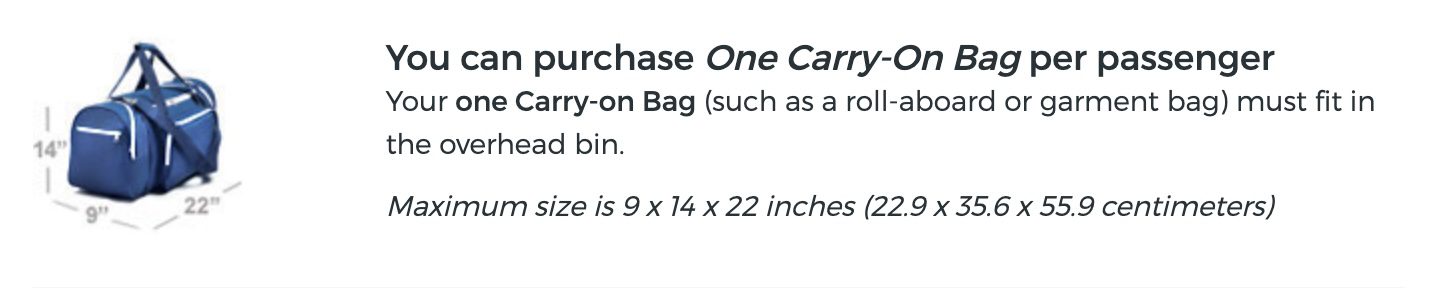 Allegiant carry on sale on size