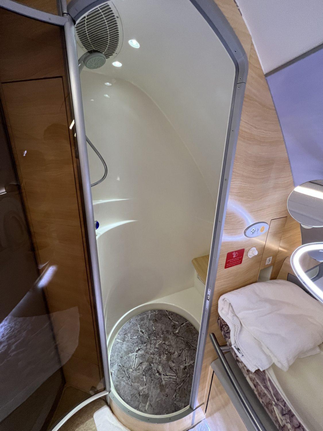 emirates first class shower