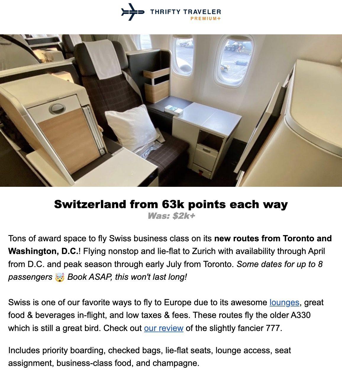 Switzerland business class