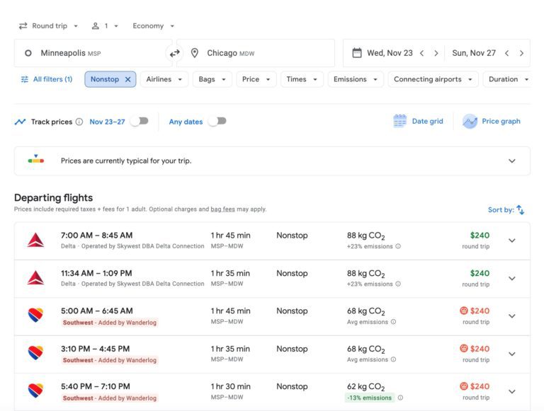 Game Changer? New Browser Extension Shows Southwest Fares on Google Flights
