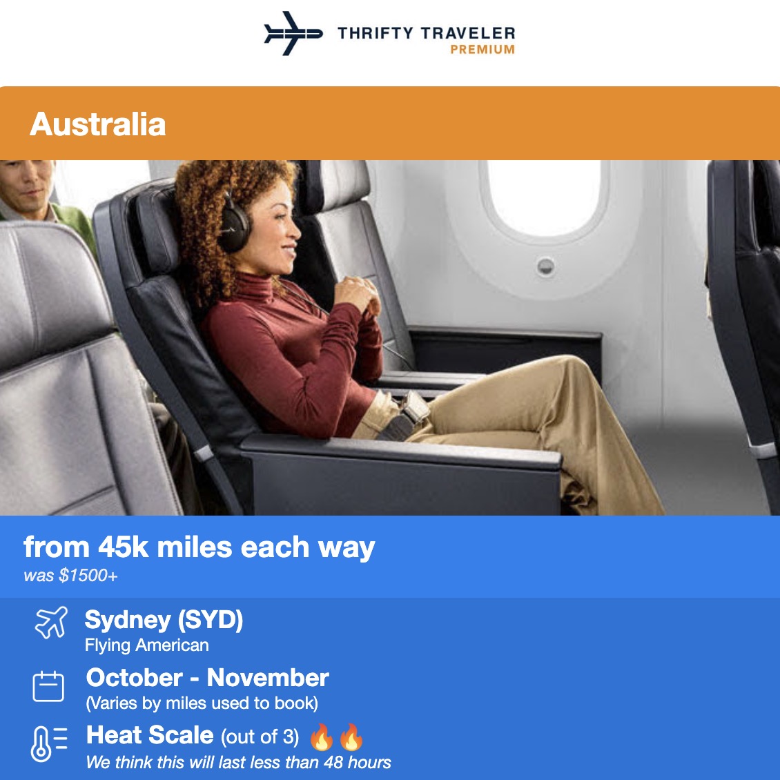 Sydney, Australia premium economy
