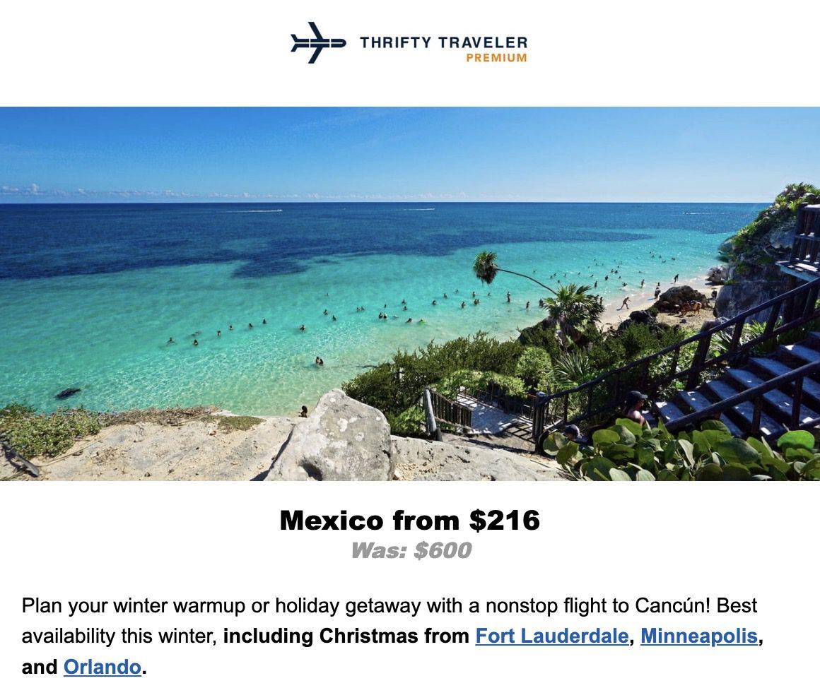 Cancun flight deal