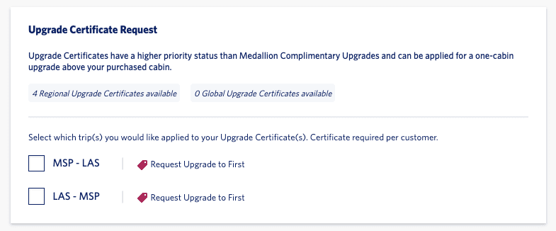 MSP to LAS upgrade certificate request